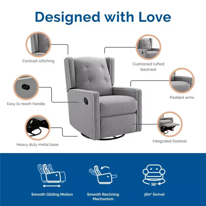 Fauteuil à bascule, pivotant et inclinable 4-en-1 Mikayla de Baby Relax