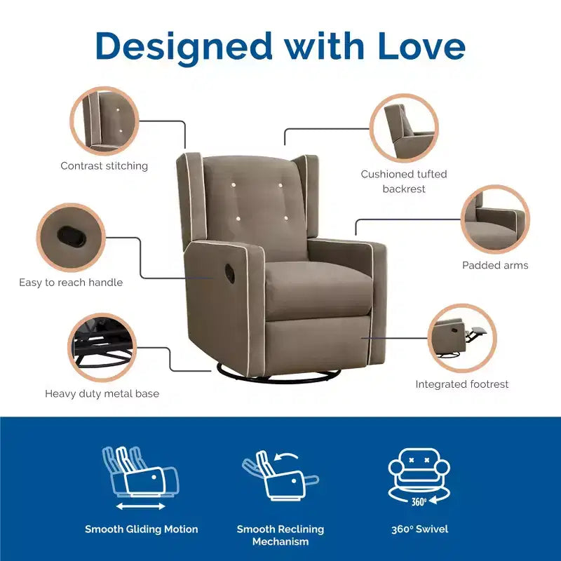 Fauteuil à bascule, pivotant et inclinable 4-en-1 Mikayla de Baby Relax