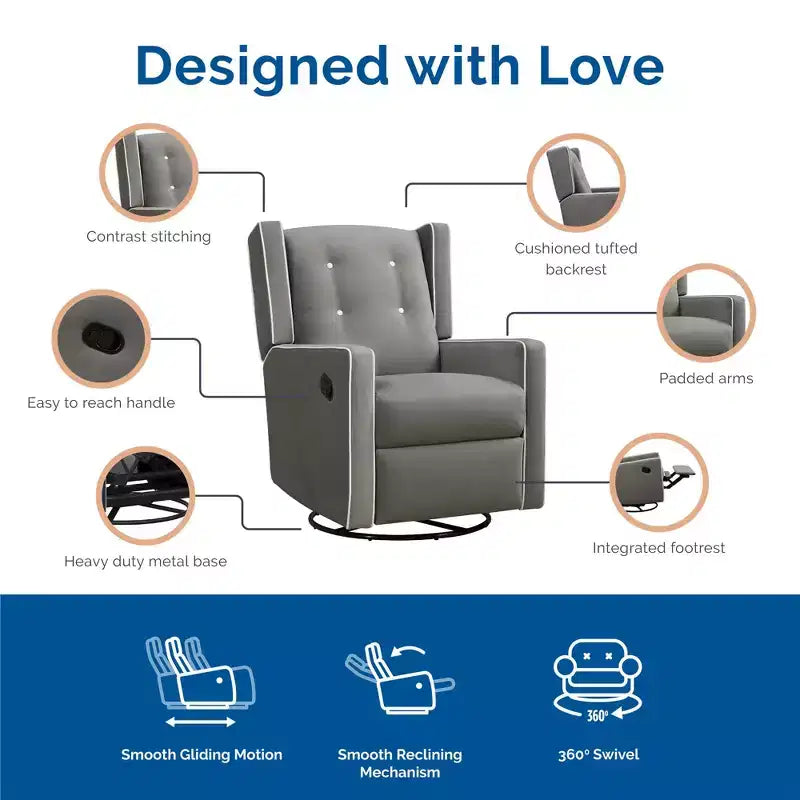 Fauteuil à bascule, pivotant et inclinable 4-en-1 Mikayla de Baby Relax