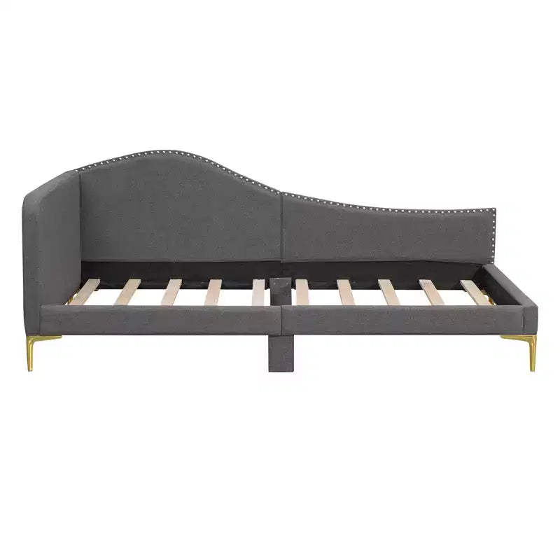 Lit de repos double Whisen rembourré avec tête de lit et accoudoir
