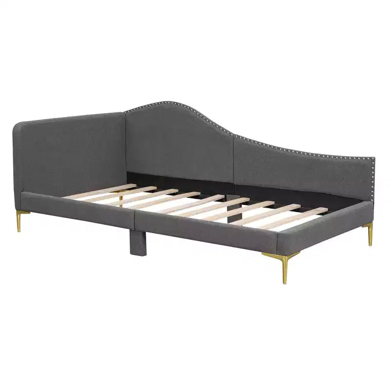 Lit de repos double Whisen rembourré avec tête de lit et accoudoir