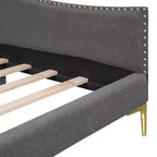 Lit de repos double Whisen rembourré avec tête de lit et accoudoir