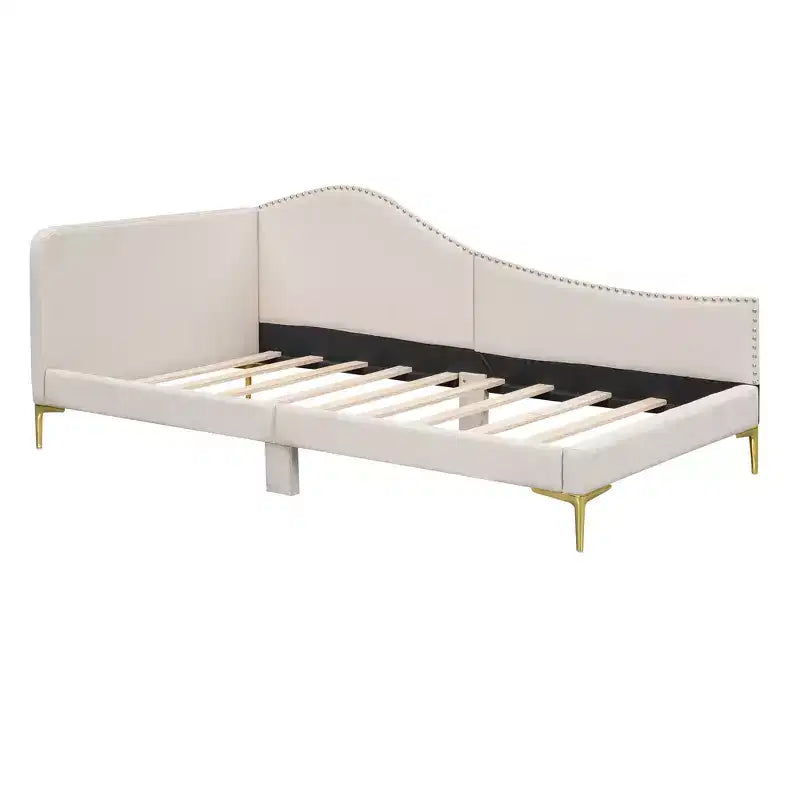 Lit de repos double Whisen rembourré avec tête de lit et accoudoir