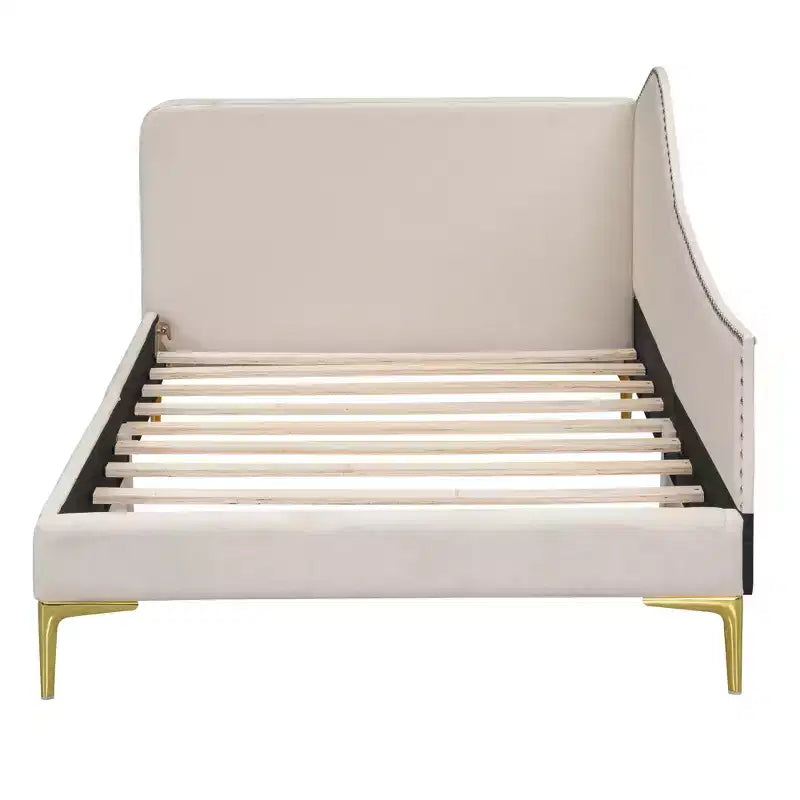 Lit de repos double Whisen rembourré avec tête de lit et accoudoir