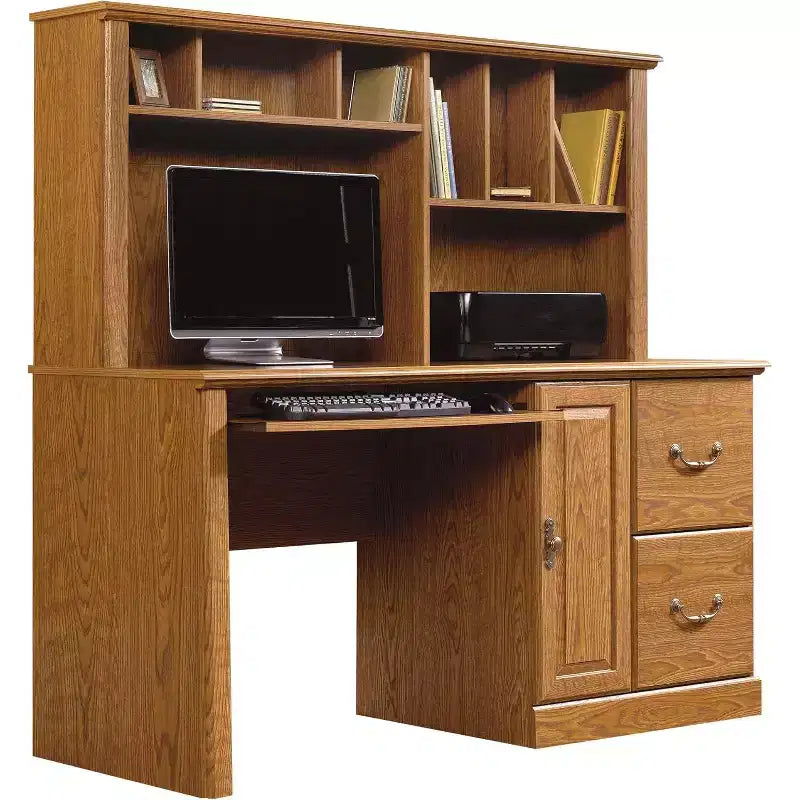 Bureaux de direction HomeStock en bois marron de 57,25 po de hauteur avec tiroir polyvalent
