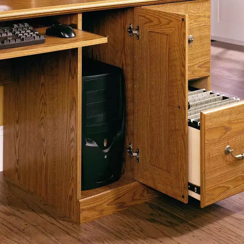 Bureaux de direction HomeStock en bois marron de 57,25 po de hauteur avec tiroir polyvalent