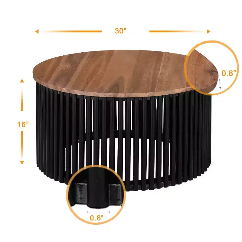 Table basse ronde en bois Vatros