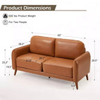 EROMMY Canapé 2 places en PU 65, canapé rembourré avec assise profonde confortable, canapé deux places confortable et élégant, canapé élégant pour appartements, studios
