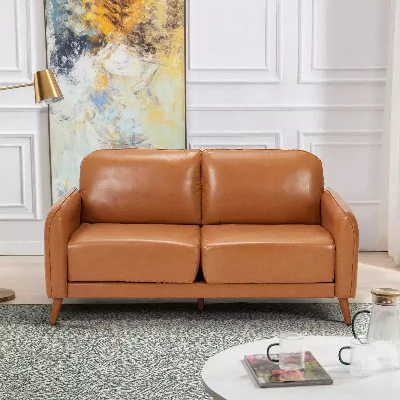 EROMMY Canapé 2 places en PU 65, canapé rembourré avec assise profonde confortable, canapé deux places confortable et élégant, canapé élégant pour appartements, studios