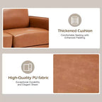 EROMMY Canapé 2 places en PU 65, canapé rembourré avec assise profonde confortable, canapé deux places confortable et élégant, canapé élégant pour appartements, studios