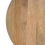 Table basse ronde Royal Hampton de 76 cm en bois de manguier fabriquée à la main avec piètement traîneau robuste à 3 pieds