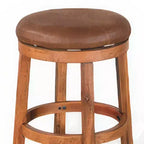 Tabourets de comptoir pivotants Royal Hampton, lot de 2 | Siège en similicuir | Bois d'acajou