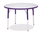 Table ronde (36 x 36) Jonti-Craft Berries, hauteur adulte, bords colorés, coloris violet