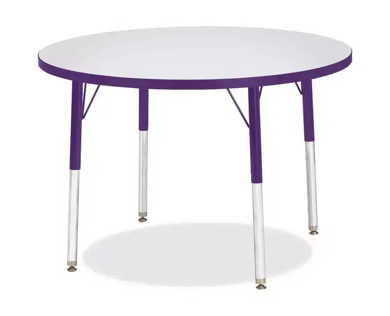 Table ronde (36 x 36) Jonti-Craft Berries, hauteur adulte, bords colorés, coloris violet