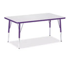 Jonti-Craft Berries Elementary Height Color Edge Rectangle Table (30 x 48) in Purple