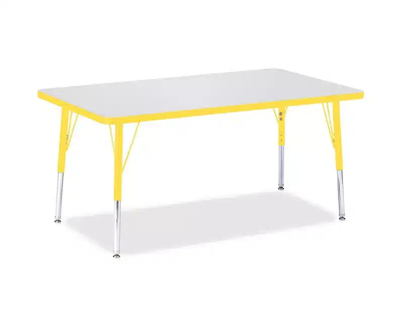 Table rectangulaire Jonti-Craft Berries, hauteur enfant, bord coloré (30 x 48) en jaune