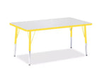Table rectangulaire Jonti-Craft Berries, hauteur enfant, bord coloré (30 x 48) en jaune