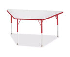 Jonti-Craft Berries Table trapézoïdale de hauteur adulte, stratifié gris, 76 x 152 cm, rouge
