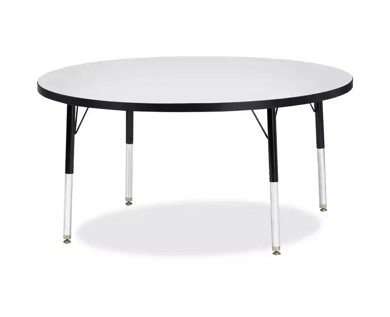 Table ronde Jonti-Craft Berries, hauteur élémentaire, bords colorés, 48 x 48 po, noire