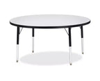 Table ronde Jonti-Craft Berries, hauteur élémentaire, bords colorés, 48 x 48 po, noire