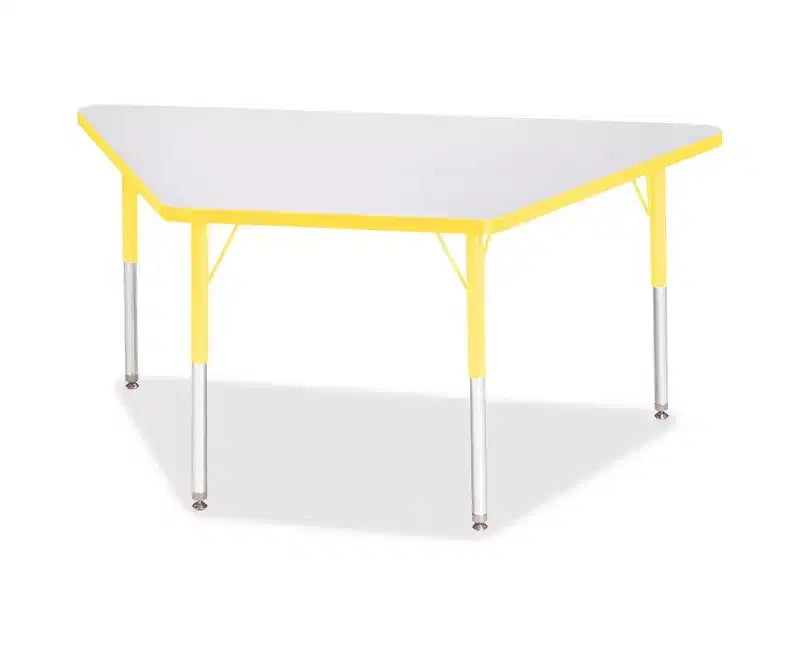 Table trapézoïdale Jonti-Craft Berries pour adulte, stratifiée grise, 76 x 152 cm, jaune