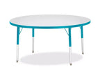 Table ronde Jonti-Craft Berries, hauteur élémentaire, rebord coloré, 48 x 48 pouces, bleue