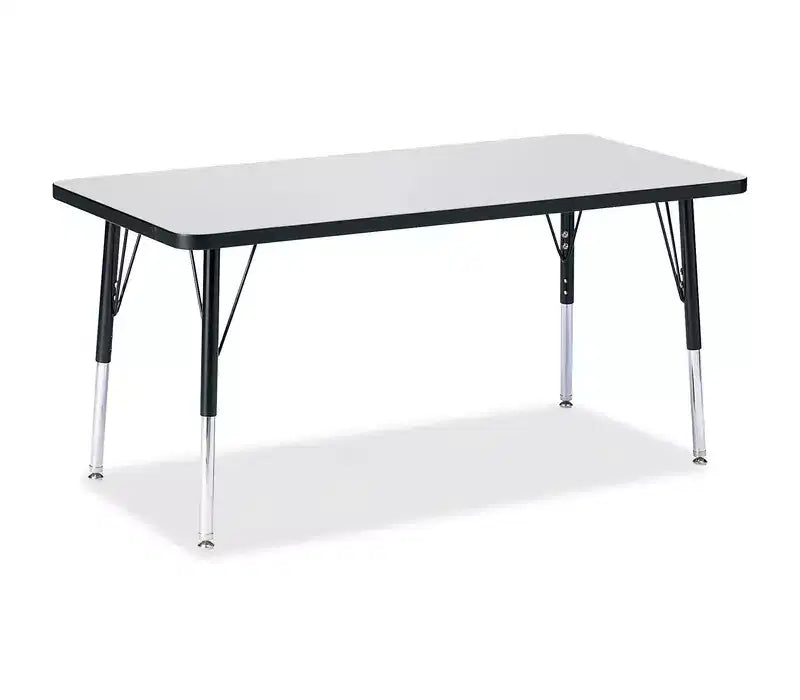 Jonti-Craft Berries Elementary Height Color Edge Rectangle Table (24 x 48) in Black