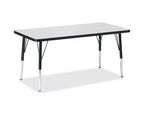 Table rectangulaire Jonti-Craft Berries, hauteur élémentaire, bord coloré (24 x 48) en noir