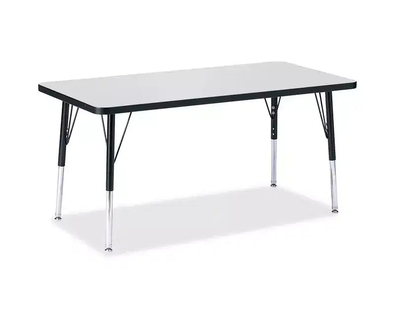 Table rectangulaire Jonti-Craft Berries, hauteur élémentaire, bord coloré (24 x 48) en noir