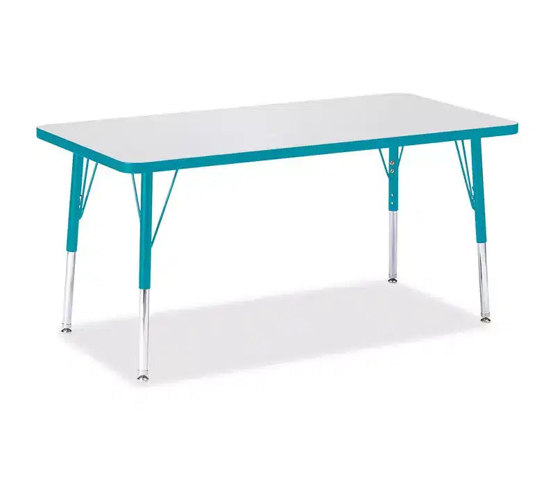 Jonti-Craft Berries Elementary Height Color Edge Rectangle Table (24 x 48) in Blue