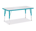 Jonti-Craft Berries Elementary Height Color Edge Rectangle Table (24 x 48) in Blue