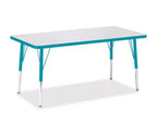 Jonti-Craft Berries Elementary Height Color Edge Rectangle Table (24 x 48) in Blue