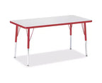 Table rectangulaire Jonti-Craft Berries (24 x 48) à hauteur adulte, bord coloré, rouge
