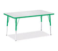 Jonti-Craft Berries Adult Height Color Edge Rectangle Table (30 x 48) in Green