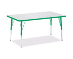 Table rectangulaire Jonti-Craft Berries à hauteur adulte, bord coloré (30 x 48) en vert