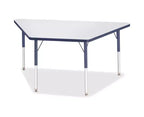 Table trapézoïdale Jonti-Craft Berries pour adulte, stratifiée grise, 30 x 60 po, bleue