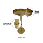 Table d'appoint Royal Hampton de 22 pouces avec base pilier vintage élégante et plateau rond