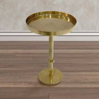 Table d'appoint Royal Hampton de 22 pouces avec base pilier vintage élégante et plateau rond