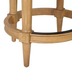 Chaise de bar pivotante HomeRoots 25 en tissu beige et naturel et bois massif, hauteur comptoir