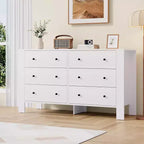 Commode à 6 tiroirs pour chambre à coucher, commode double moderne avec tiroirs de rangement, commodes en bois