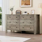 Commode à 6 tiroirs pour chambre à coucher, commode double moderne avec tiroirs de rangement, commodes en bois