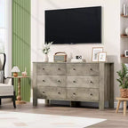 Commode à 6 tiroirs pour chambre à coucher, commode double moderne avec tiroirs de rangement, commodes en bois