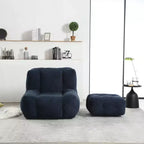 Pouf GDFStudio Toby moderne en velours avec ottoman