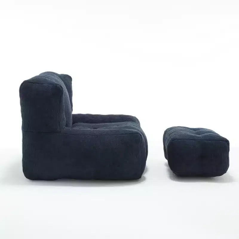 Pouf GDFStudio Toby moderne en velours avec ottoman