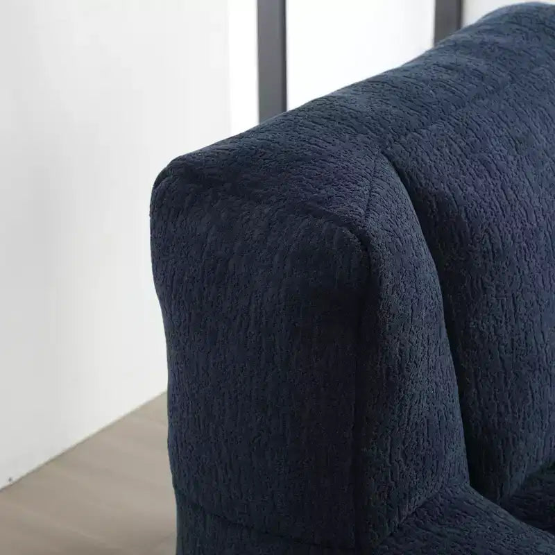 Pouf GDFStudio Toby moderne en velours avec ottoman
