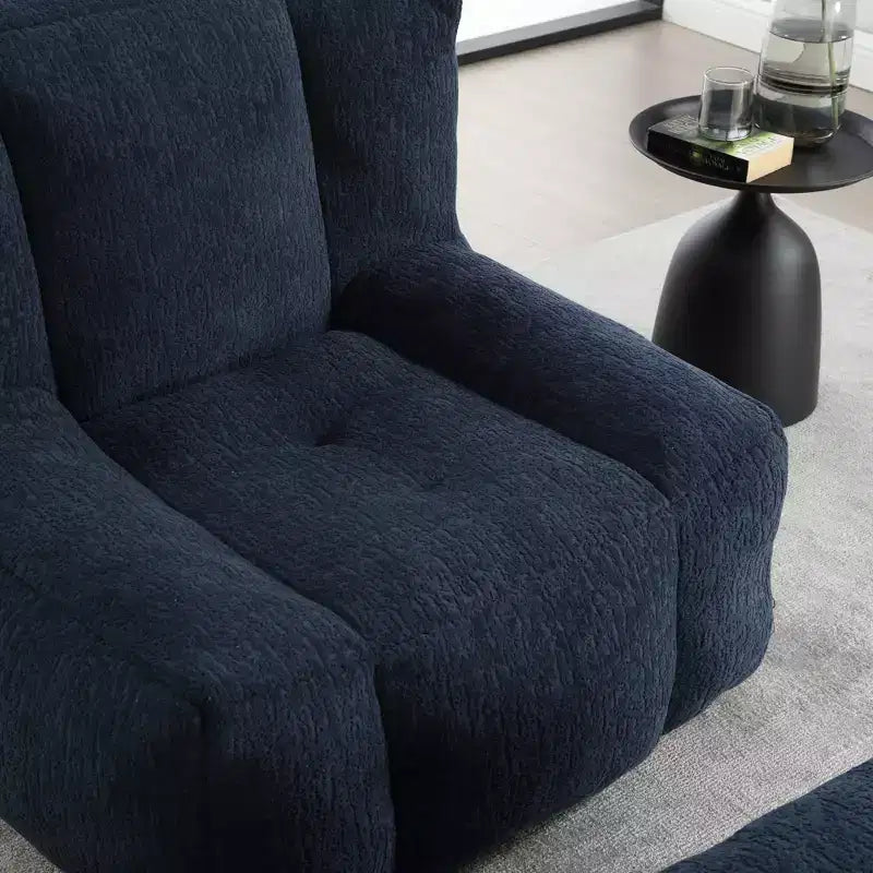 Pouf GDFStudio Toby moderne en velours avec ottoman