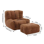 Pouf GDFStudio Toby moderne en velours avec ottoman