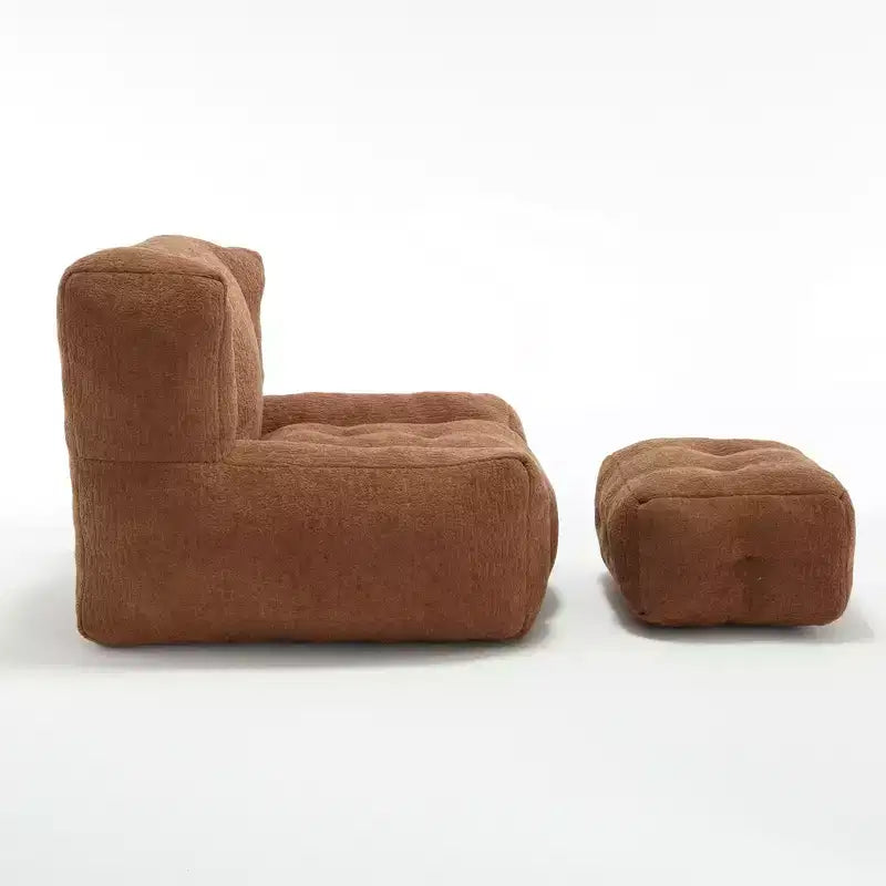 Pouf GDFStudio Toby moderne en velours avec ottoman