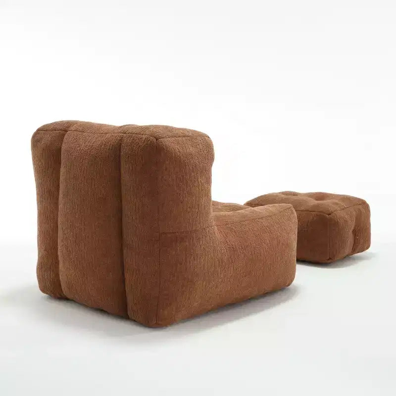 Pouf GDFStudio Toby moderne en velours avec ottoman