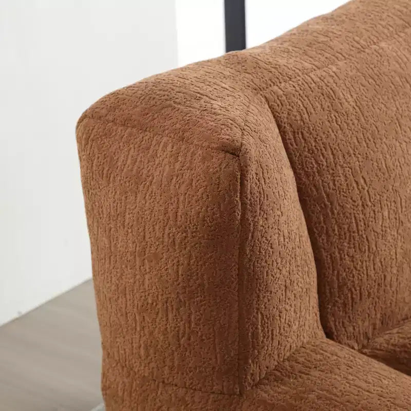 Pouf GDFStudio Toby moderne en velours avec ottoman